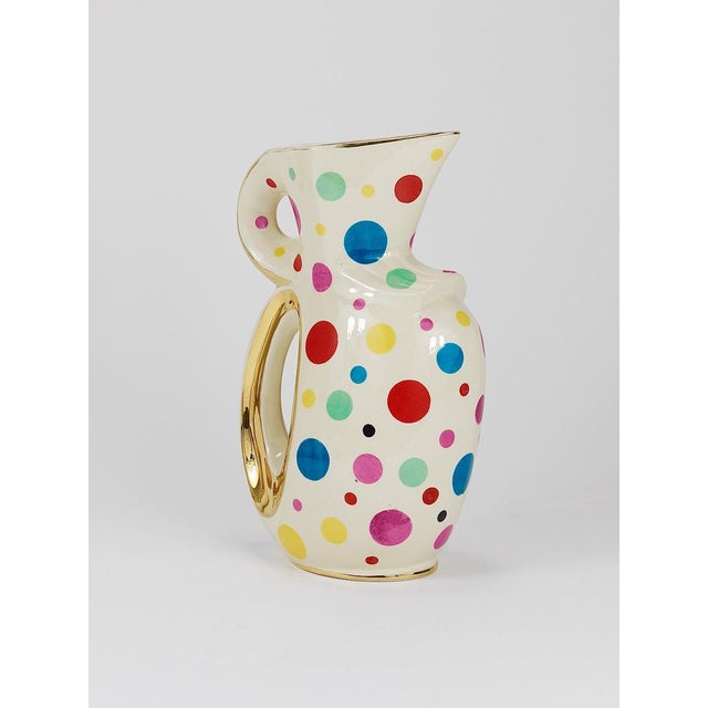 Mid-Century Gold and Polka Dot Pitcher from Boch Frères, Belgium, 1950s For Sale - Image 4 of 18