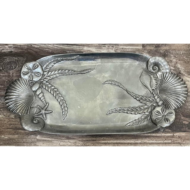1980s Fitz and Floyd Pewter Seashell Serving Tray Chairish