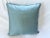 Pair of Custom Blue-Green Silk-Cotton Square Pillows With Cord Detail For Sale - Image 4 of 12