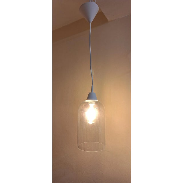 Contemporary Vintage Minimalist Ceiling Lamp with Clear Glass Dome For Sale - Image 3 of 7