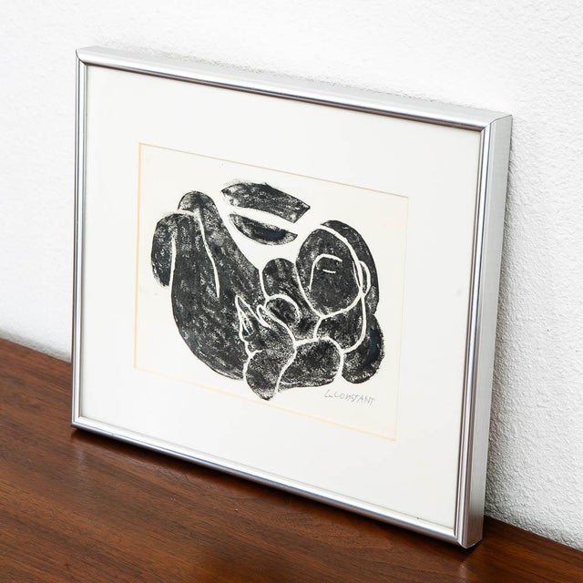 1950s Mid Century Modern Reclining Nude Block Print George Constant Abstract Signed For Sale - Image 5 of 9