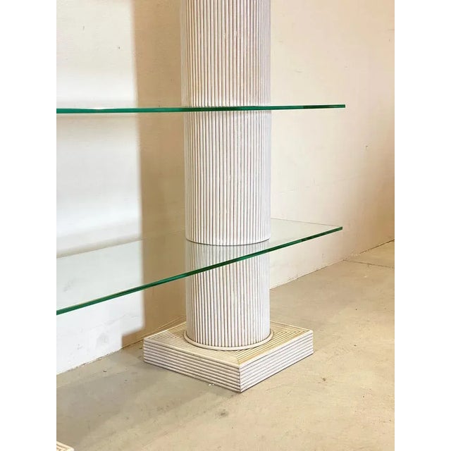 Ivory Lacquered Bamboo Shelf, 1970s For Sale - Image 8 of 12