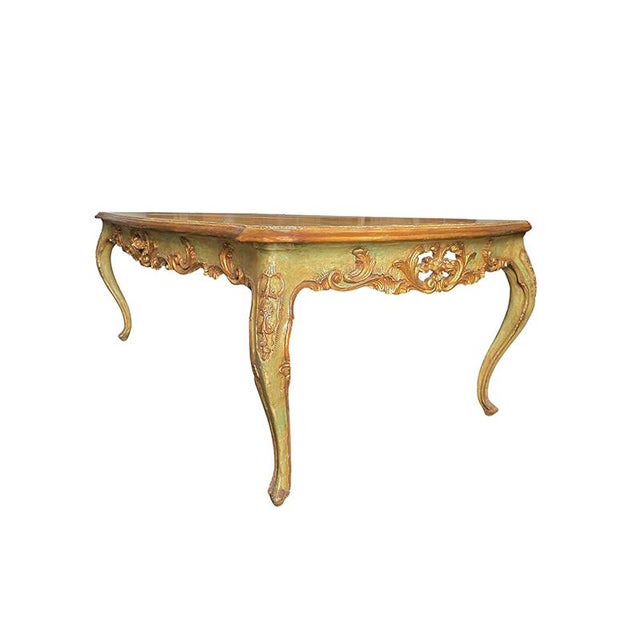 18th Century Lacquered and Gilded Wood Center Table, Italy, 1980s, in Very Good conditions. Designed 1980 to 1989
