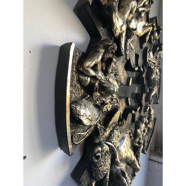 Metal Huge Vintage Mid-Century Brutalist Zodiac Mirror by Finesse Originals For Sale - Image 7 of 11