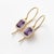 Vintage Style Amethyst, Topazes Dangle Earrings Silver, Gold, A Pair For Sale - Image 4 of 8