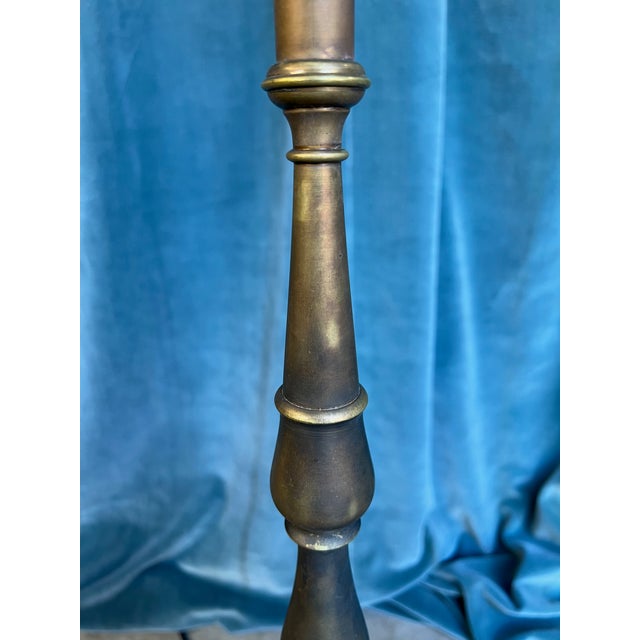 French 1940s Brass and Bronze Floor Lamp For Sale - Image 4 of 16