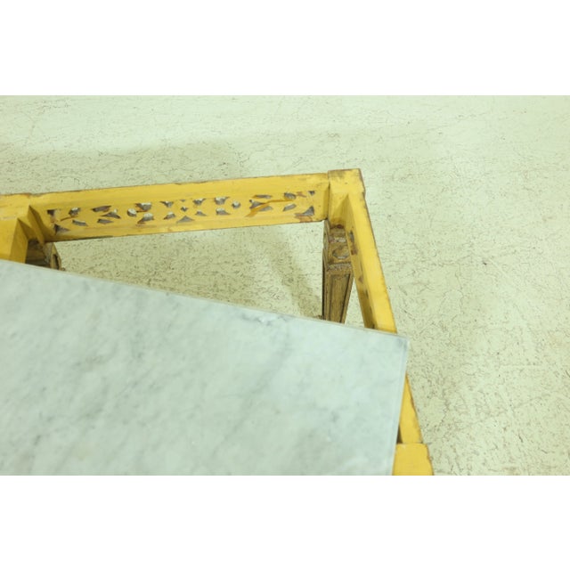Stone Italian Gold Gilt Marble Top Coffee Cocktail Table For Sale - Image 7 of 8