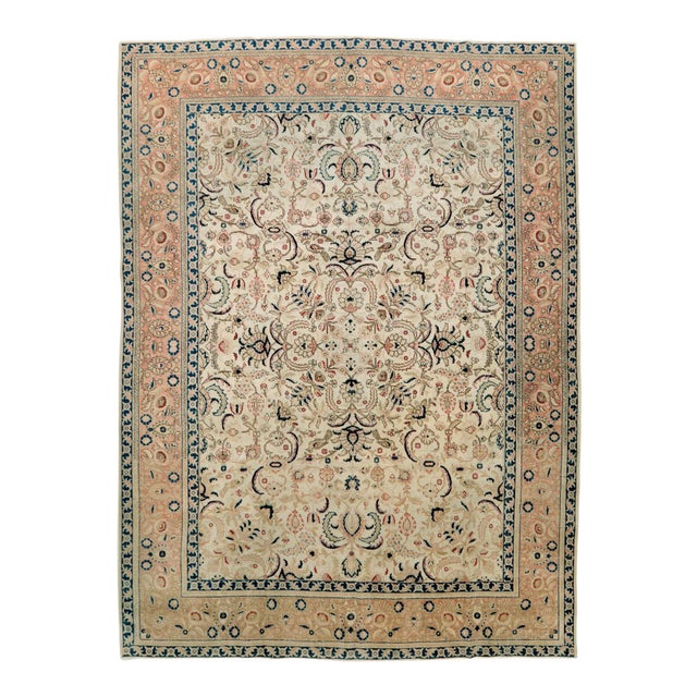 Vintage Mid Century Tabriz Rug For Sale