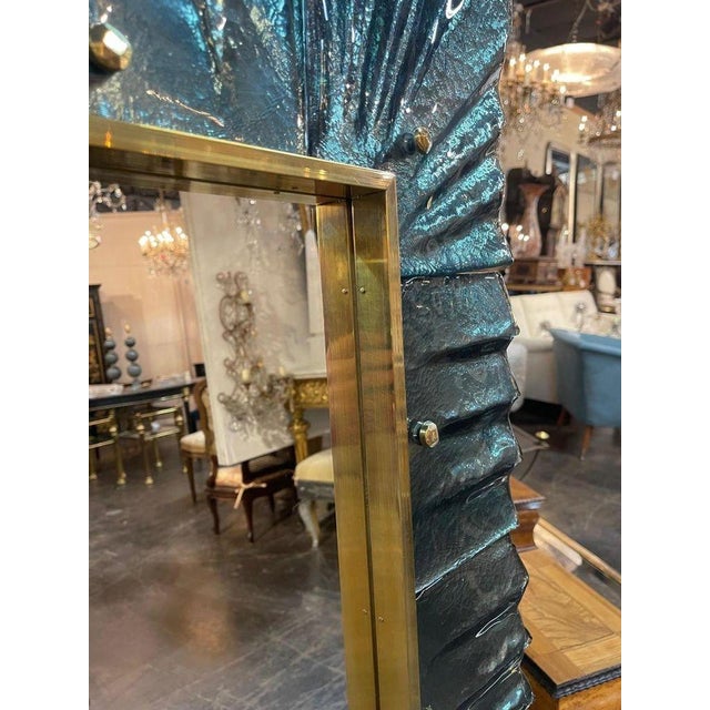 Green Murano Mirror in Fontana Green For Sale - Image 8 of 8