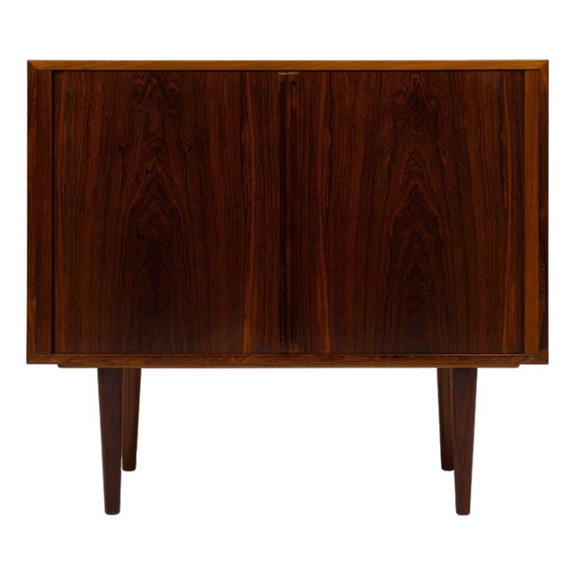 Kai Kristensen Rosewood Tambour Door Cabinet Sideboard / Media Cabinet For Sale