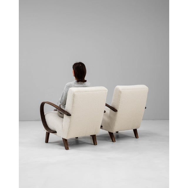 1950s 1950s Czech MCM Upholstered Armchairs By J. Halabala - A Pair For Sale - Image 5 of 18