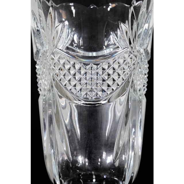 Towle Silversmiths Towle - Fan Cut Crystal Glass Vase With Tapered Stem, C. 1970s For Sale - Image 4 of 5