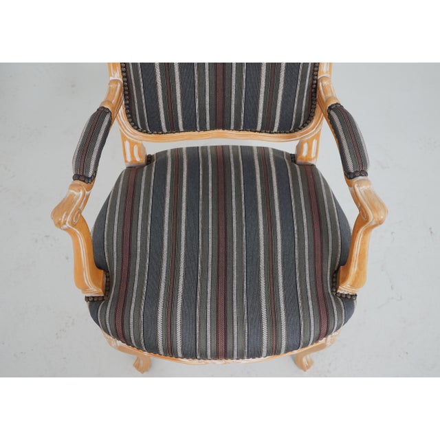 French Louis XV Style Upholstered Open Armchair For Sale - Image 13 of 18