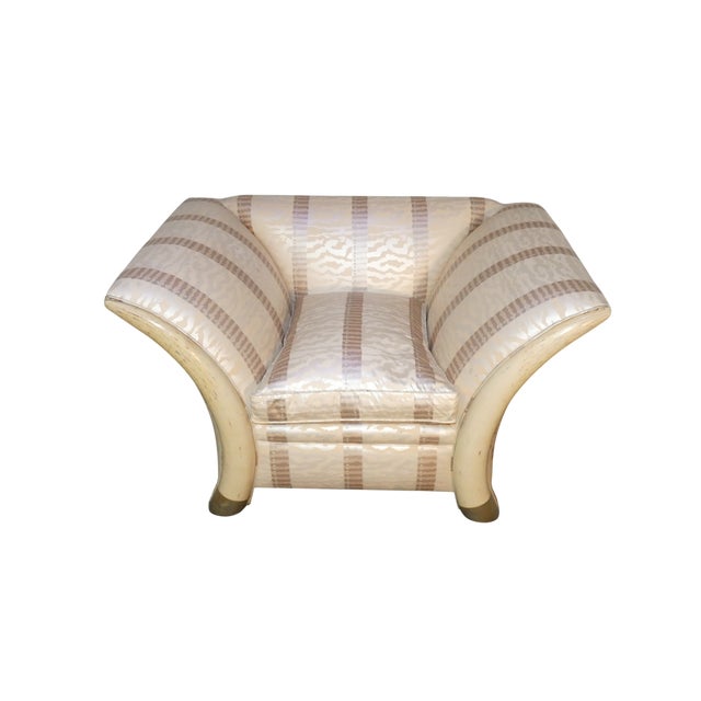 Hollywood Regency Colonial Style Sofa and Armchair with Saber-Shaped Resin Feet, Italy, 1970s, Set of 2 For Sale - Image 3 of 18