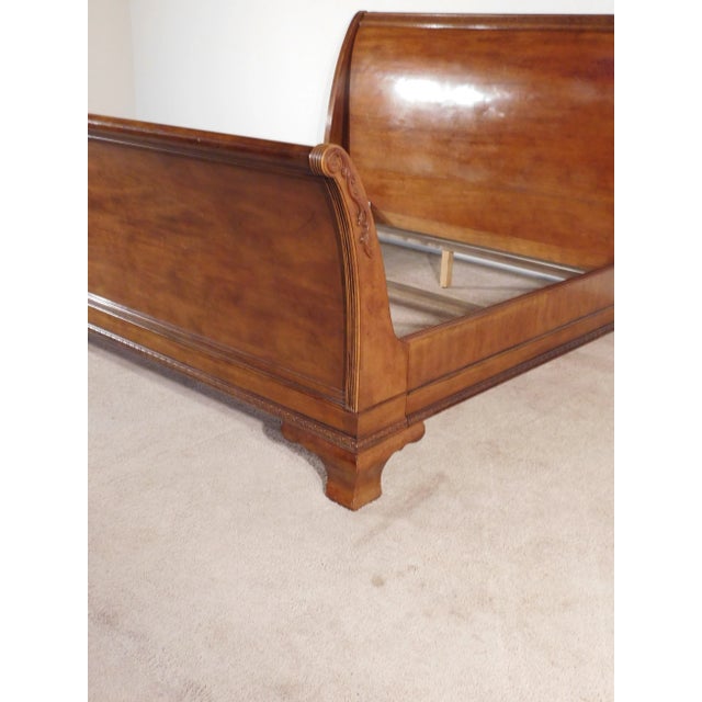 Massive Henredon Aston Court Mahogany Carved King Kingsize Sleigh Bed