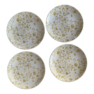 Set of 4 Sheffield Ironstone Golden Meadow 7” Salad Plates 1950s Vintage English Ironstone