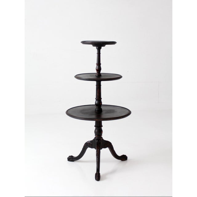 Antique Victorian Tiered Stand With Claw Feet For Sale - Image 15 of 17