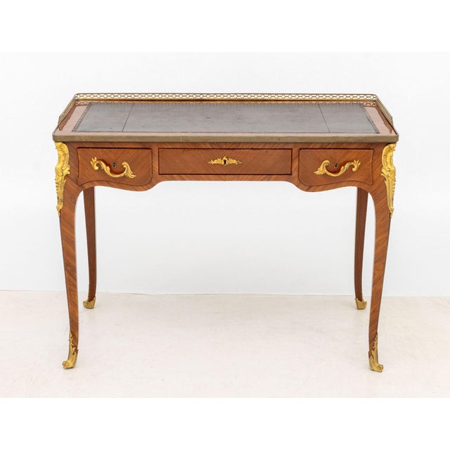French Louis XVI Style Kingwood Bureau Plat For Sale - Image 3 of 9