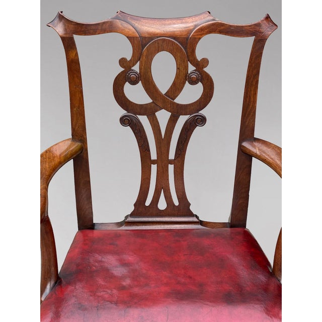 18th Century Antique George III Mahogany Chippendale Armchair, 1780 For Sale - Image 5 of 10
