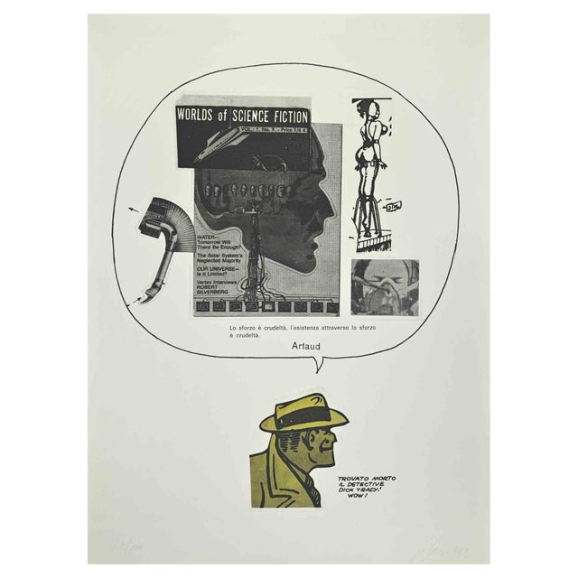 Sergio Sarri, Science Fiction, Lithograph and Etching, 1978 For Sale