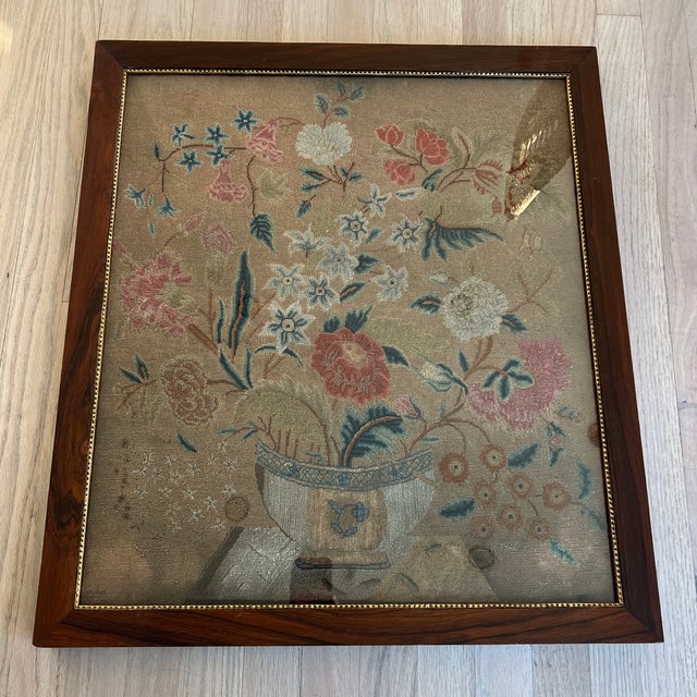 Scottish 18th Century Petit Point Tapestry Needlework Framed