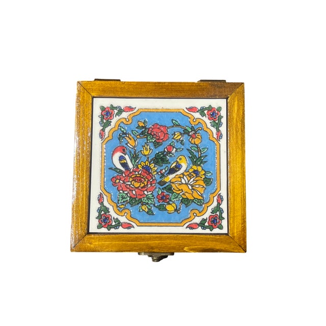 1990s 1990s Ceramic Jewelry Box With Velvet Lining For Sale - Image 5 of 14