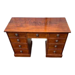 Victorian Mahogany Kneehole Desk, 19th Century