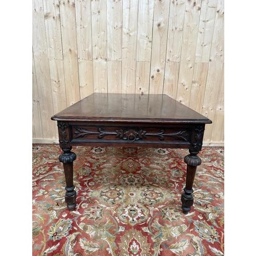Wood Large Louis XIII Style Center Table in Fir For Sale - Image 7 of 10