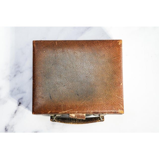 Animal Skin Vintage Travel Dresser Vanity Leather Jewelry Box Home Decor For Sale - Image 7 of 17