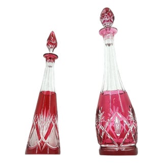 Crystal Carafe from Val Saint Lambert, 1960s, Set of 2 For Sale