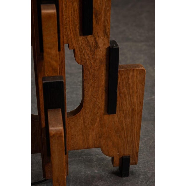 Brown Amsterdam School Standing Lamp by Genneper Molen, 1920s For Sale - Image 8 of 15