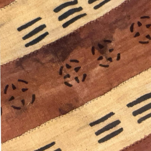 Burnt Orange Bogolan Mali Mud Cloth - Handmade African Textile From West Africa For Sale - Image 8 of 8