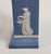Vintage English Blue Jasperware Neoclassical Wedgewood Shelf Desk Clock For Sale In New York - Image 6 of 12