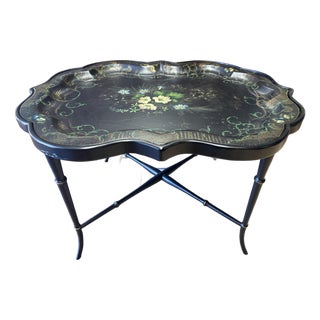 Antique English Coffee Table With Crackled Handpainted Finish, Early 20th Century For Sale