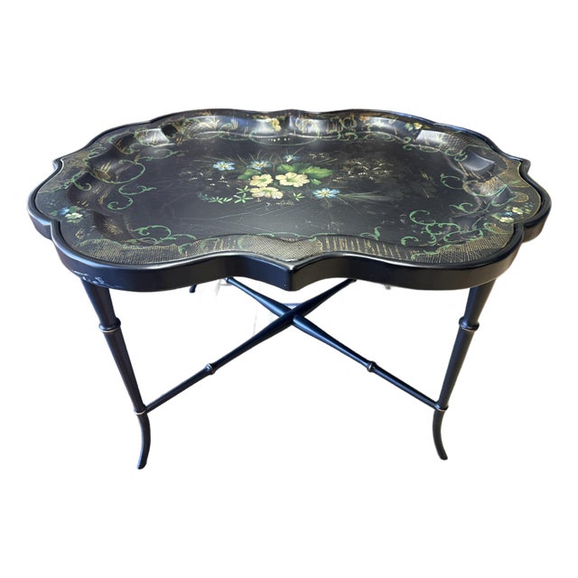 Antique English Coffee Table With Crackled Handpainted Finish, Early 20th Century For Sale