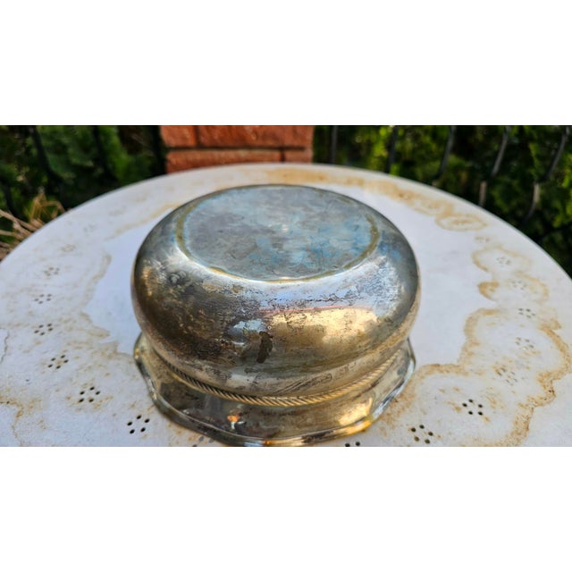 Silver-Plated Brass Bowl, 1940s For Sale - Image 3 of 7