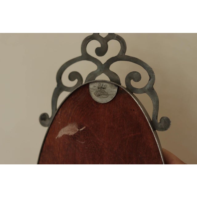 Metal Mid-Century Swedish Pewter Sconces with Mirror by Svenskt - Tenn, Set of 2 For Sale - Image 7 of 13