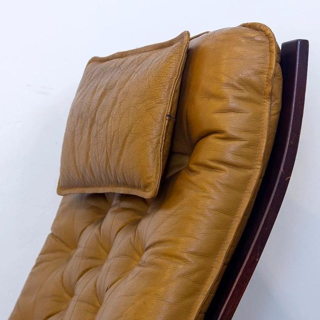 Brown Danish Colored Leather Armchair, 1970s For Sale - Image 8 of 14