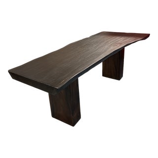 Late 20th Century Organic Modern Live Edge Wood Dining Table For Sale