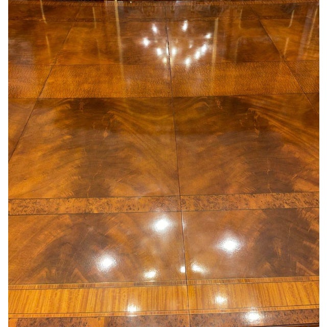 Wood English Regency Mahogany & Satinwood Extendable Dining Table. 1960's. For Sale - Image 7 of 8