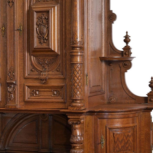 Oak Buffet Cabinet, Belgium or Netherlands, 1870-1880s For Sale - Image 12 of 13