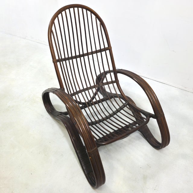 Rattan Lounge Chairs by Tito Agnoli, 1960s, Set of 2 For Sale - Image 6 of 8