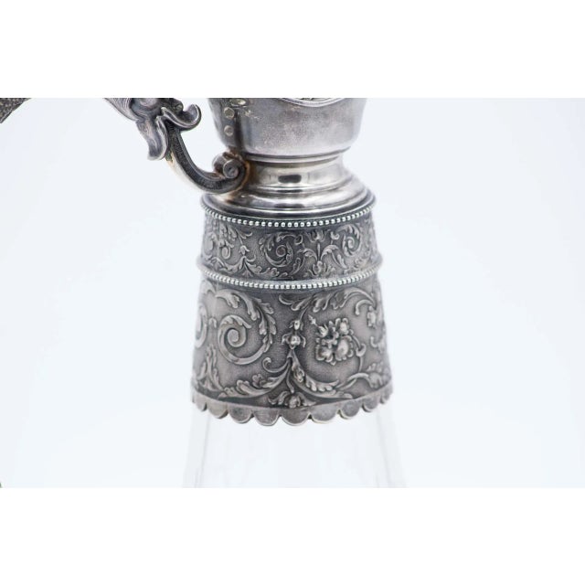 Acid Etched Glass Wine Jug For Sale - Image 4 of 6