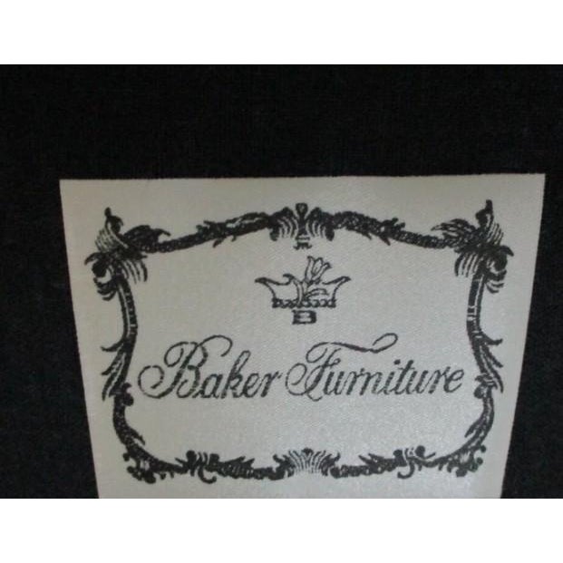 1980s Baker Furniture French Carved Leg Living Room Lounge Arm Club Chair B For Sale - Image 11 of 12