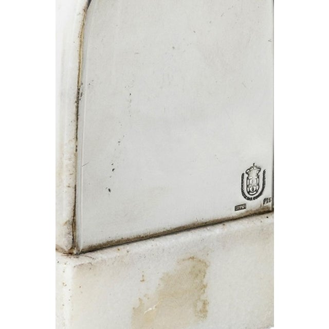 Silver - Marble and silver plaque; Gomes da Póvoa. Portuguese, from the early second half of the 20th century; with two...