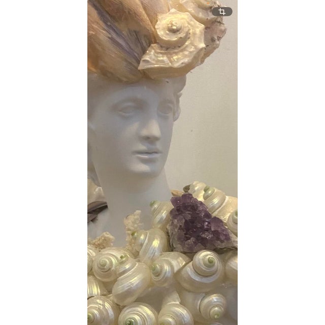 Shell and Amethyst-Encrusted Bust by May River Neptune For Sale - Image 12 of 12
