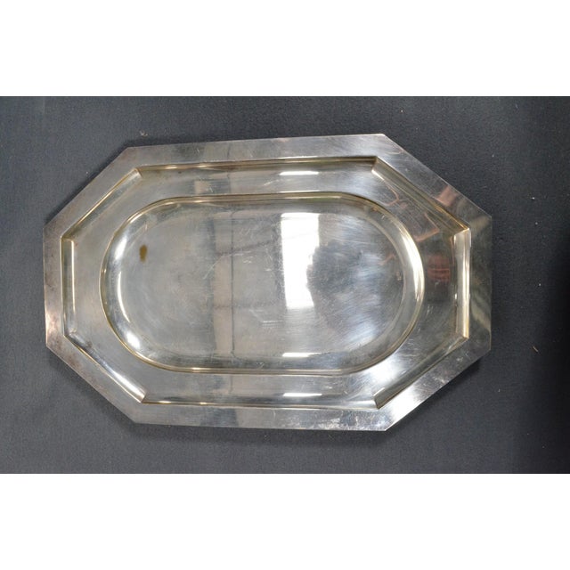 Vintage French Silver-Plated Serving Platters, Assembled Set of 3 For Sale - Image 4 of 11