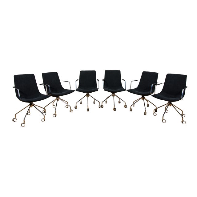 Mid-Century Modern Comet Conference Chairs by Gunilla Allard for Lammhults, Sweden, 1990s, Set of 6 For Sale