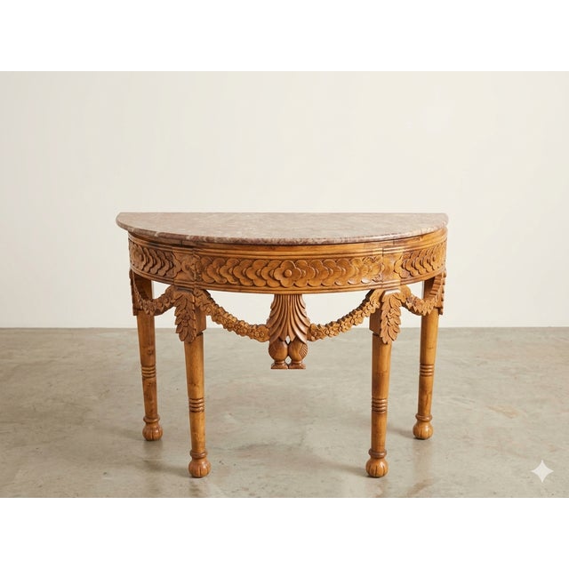 Bring classic European elegance to your entryway, hallway, or living space with this striking Louis XVI revival demilune...