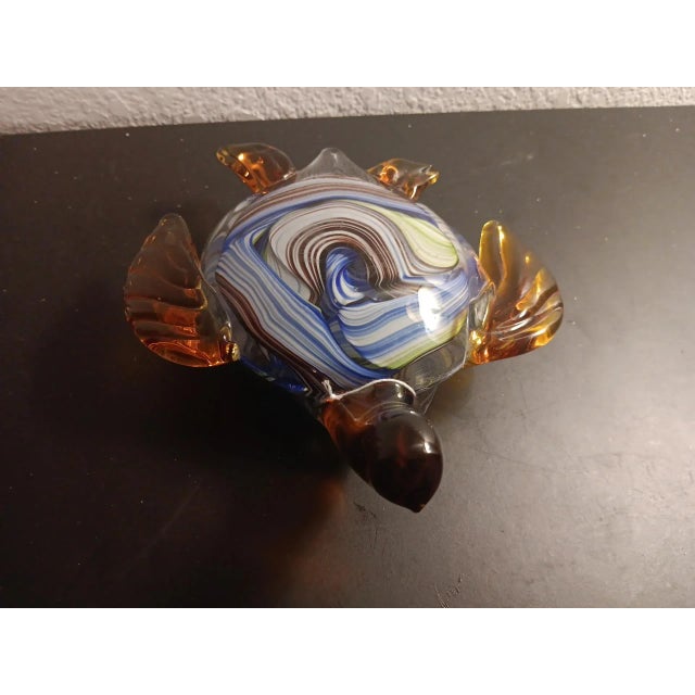 STUNNING NEW White Cristal Murano Italy 8" Tortoise Art Glass Sculpture. This stunning Murano art glass sculpture is...